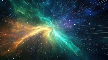 Wall Mural - Colorful Cosmic Explosion with Stars and Nebulae in Deep Space
