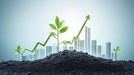 Poster - Financial Growth Chart with Indicators and Market Trends for Analysis