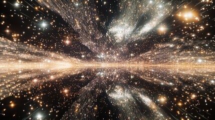 Wall Mural - Cosmic Journey Through Space with Glowing Stars and Light Trails