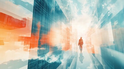 Poster - Abstract Financial Journey Through Stock Market Data and Trends