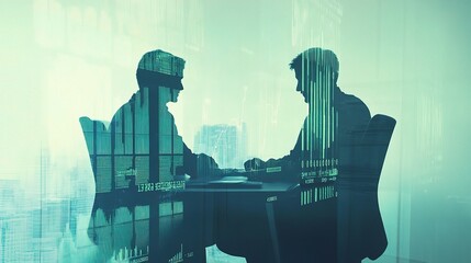 Poster - Collaborative Business Meeting with Double Exposure Effect