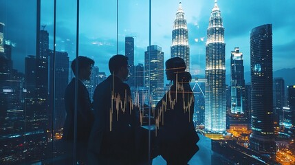Poster - Group of Multinational Corporate Colleagues in Modern City Office