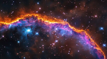 Wall Mural - colorful cosmic nebula with stars and bright gas clouds in space
