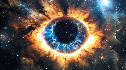 Wall Mural - Cosmic Eye in Space with Vibrant Colors and Bright Stars