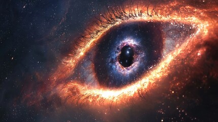 Wall Mural - cosmic eye with galaxy and nebula elements in a starry background