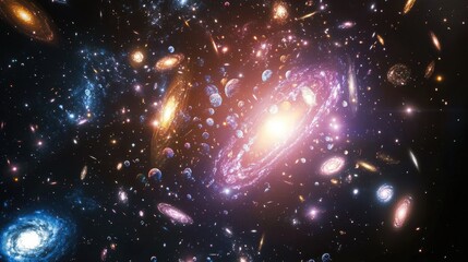 Wall Mural - vast universe scene with stars, galaxies, and cosmic elements