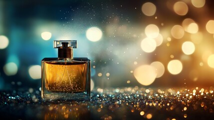 Poster - A captivating scene of perfume mist gracefully diffusing in the air, with shimmering droplets catching the light, embodying the allure of fragrance