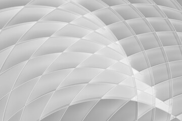 Poster - geometric abstract background, pattern - thin light grey curved lines, grid on white color. 3d rende
