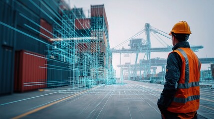 Poster - Engineer in Hardhat Utilizing Digital Twin Technology in Industry