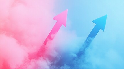 Poster - Upward Trend with Double Exposure Effect on Stock Market Illustration