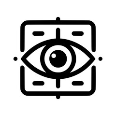 Poster - Eye scanning icon in minimalistic style, eye disease examination and treatment  
