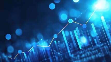 Poster - Financial Chart with Growing Market Indicators and Vibrant Data Display