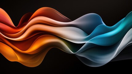 Poster - A vibrant abstract design featuring flowing waves of color, blending seamlessly to create a dynamic, visually appealing composition.