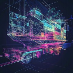 Poster - Digital Logistics Concept with Advanced Technology and Smart Design