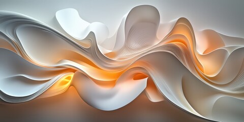 Poster - A flowing abstract design featuring soft curves and warm tones, creating a sense of movement and depth.