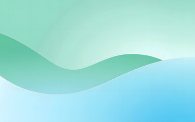 Poster - abstract serenity: a minimalist composition with graceful, fluid curves in soothing shades of turquo