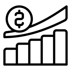 Poster - trend to grow in chart line icon, world sanction concept. vector graphics. currency market graph, gr