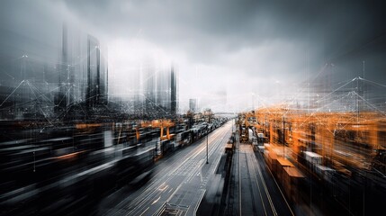Poster - Dynamic Logistics and Transportation Network Concept Illustration