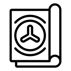 Poster - laboratory journal line icon, clinical research concept. vector graphics. scientist notepad, notes s