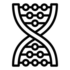 Poster - dna chain line icon, clinical research concept. vector graphics. human genome, structure sign on whi