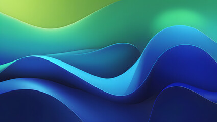 Poster - abstract waves of color: a mesmerizing dance of fluid forms, undulating in shades of vibrant blue an