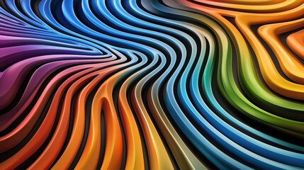 Poster - A vibrant, abstract design featuring flowing waves in various colors, creating a dynamic and visually captivating pattern.