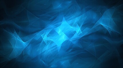 Fototapete - Abstract blue waves with dynamic light effects creating a serene and modern background atmosphere