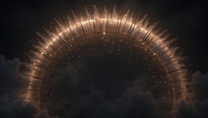 Poster - Mystical light portal opening enigmatic realm digital art dark atmosphere aerial view surreal concept for imaginative exploration