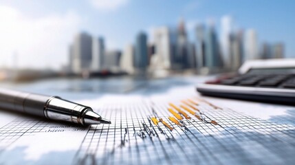 Poster - Urban Skyline with Graphs and Financial Tools for Business Insights
