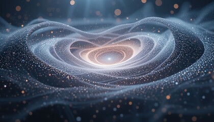 Poster - Dynamic cosmic swirl outer space abstract art digital environment close-up view universal concept of infinity and creation
