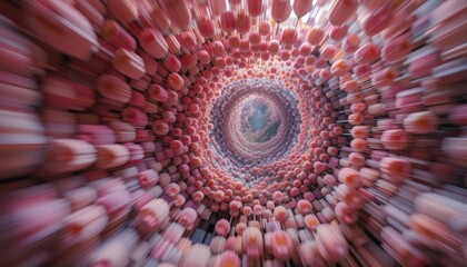 Poster - Dynamic spiral motion of colorful patterns abstract environment visual art vivid colors close-up view artistic concept for enhanced perception