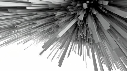 Leinwandbilder - Abstract digital art showcasing dynamic lines and geometric forms in monochromatic tones emphasizing depth and texture