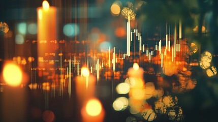 Poster - Financial Diagrams with Double Exposure and Candlelight Effects