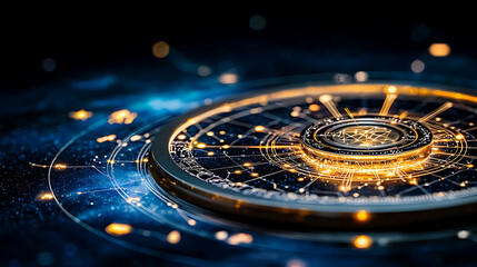 Poster - Exploring cosmic energy patterns digital universe abstract visualization dark space close-up intricate design