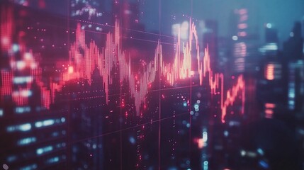 Poster - Dynamic Double Exposure of Financial Market Data with City Background