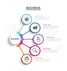 Fototapete - Vector business Presentation Connecting Steps Infographic Template