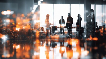 Poster - Professional Team Working in Brightly Lit Modern Office Space