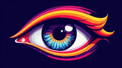 Poster - A striking eye design features bold colors and intricate patterns emphasizing the beauty of vision. The artwork captivates with its blend of style and depth inviting exploration.