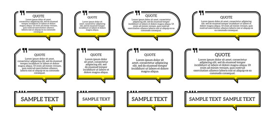 Poster - set of vector speech bubble labels. quote word design elements with speech bubble style.