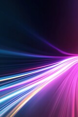 Poster - A colorful, abstract image of a light trail. The colors are bright and vibrant, creating a sense of movement and energy. The image is dynamic and visually striking