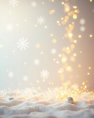 Poster - a soft focus Christmas or winter background with snowflakes and bokeh