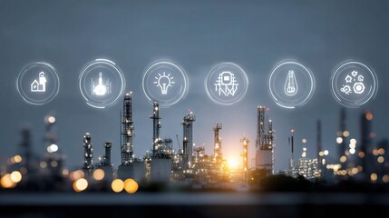 Poster - Smart Energy Plant with Creative Icons of Electric Innovations