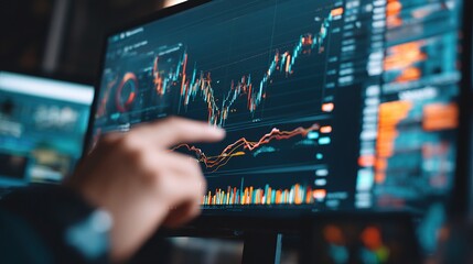 Poster - Double Exposure of Finance Graphs with Trader Analysis