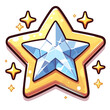 © InspirationDesign - Gold star badge with diamond center, achievement symbol. Ideal for reward programs, recognition ceremonies, achievement visuals, and success celebration graphics.