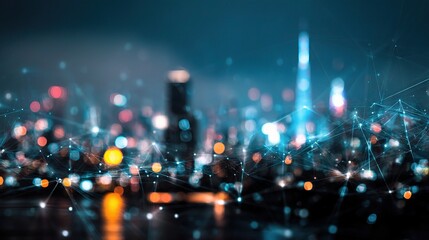 Poster - Futuristic Technology Theme with Hologram and Double Exposure Effect