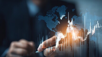 Poster - Global Economy Growth Concept with Financial Data Visualization