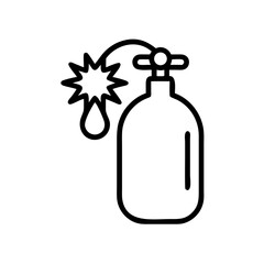 Poster - Fire extinguisher icon with burst effect in minimalistic style  