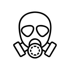 Poster - Abandoned Gas Mask Icon in Minimalist Style  