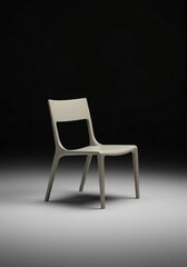 Poster - Minimalist Chair Design Isolated on Black Background for Modern Decor