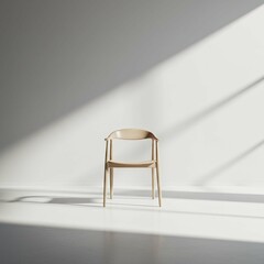 Poster - Chair in a Room with Sunlight Creates a Minimalist Interior